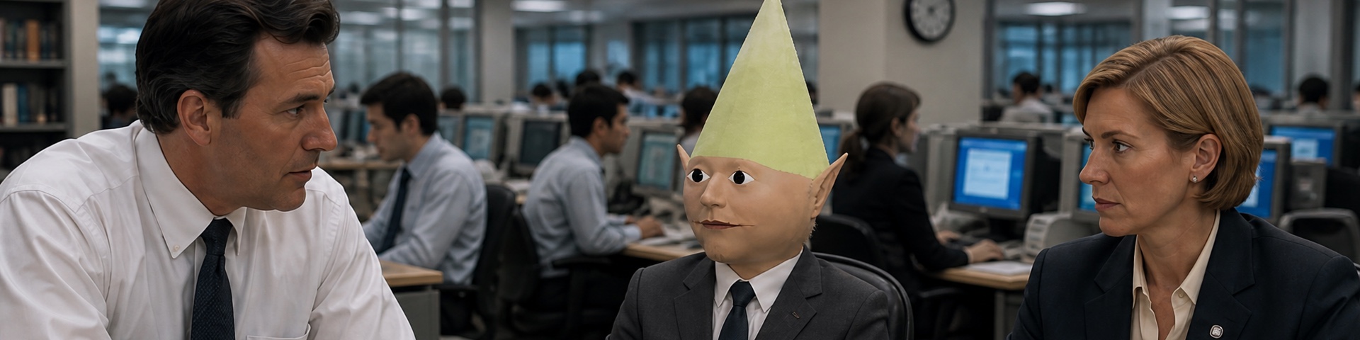 Three NASDANQ coworkers in a financial newsroom